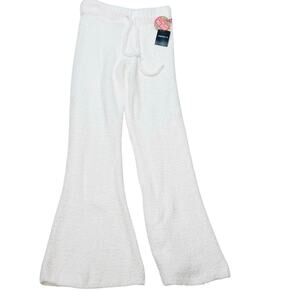 Forever 21 Lounge Pants White Women Medium Flared Leg Rosette Pantelle New